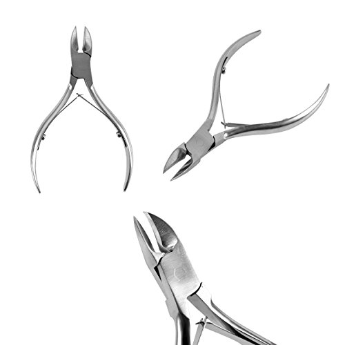 Stainless Steel Nail Nippers Tool Set, Lady Up 3 Pieces Precision Toenail Clippers Ingrown Nails Clippers, Nail File & Nail Lifter for Thick or Ingrown Toenails