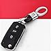VILLSION 2Pack Genuine Leather Car Logo Keychain VW Key Chain Accessories Keyring