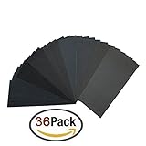 Homder 400 to 3000 Grit Sandpaper Assortment, Dry/ Wet, 9 x 3.6 Inch, 36 Pieces for Automotive Sanding, Wood Furniture Finishing and Wood Turning Finishing