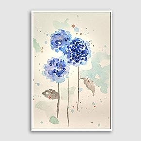 Framed Canvas Home Artwork Decoration Watercolor Painting Canvas Wall Art for Living Room, Bedroom - 16x24 inches