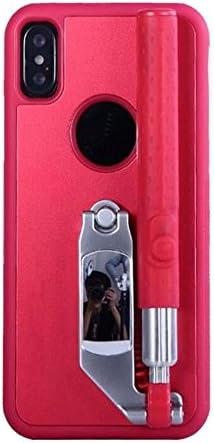 iPhone X Selfie Stick, iPhone XS Portable Extendable Monopod Wired Selfie Stick Case Cover for Apple iPhoneX 5.8“ (Red)