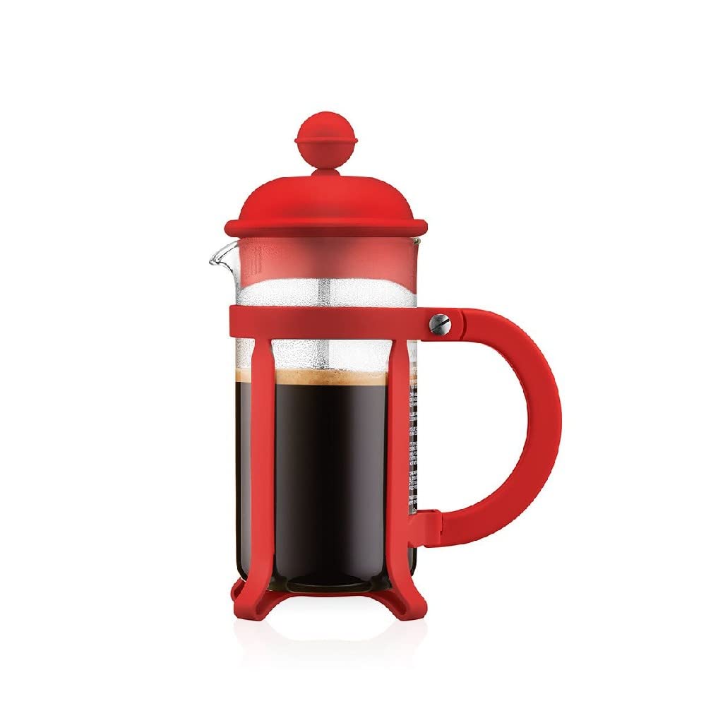 BODUM "Java" French 3 Cup Press Coffee Maker, Red, 0.35 Litre