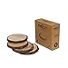 GoCraft Set of 4 Natural Wooden Coasters with Tree Bark – Mango Wood Coasters for Drinks, Beverages, Wine Glasses, Bar Glasses, Rustic & Durable Coaster Set for Home, Kitchen, Dining, Bar Décor