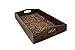 Tree of Life Hand Carved Wooden Breakfast Serving Tray with Handle for Tea Snack Dessert Kitchen Dining Serve-Ware Accessories 15 x 10 Inches