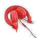 Einskey Kids Headphones with Microphone for Gaming and Chatting, Wired Foldable Headset for Children (Red)