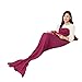 Kpblis Knitted Mermaid Tail 71-Inch–by–35-Inch Blanket Violet