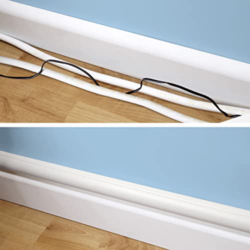 DLine 13.12ft Cord Hider Kit, Half Round Cord Covers, Paintable Cable