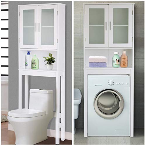 BestComfort Wooden Over The Toilet Cabinet Storage, Bathroom Organizer Over Toilet Storage, Above The Toilet Space Saver Cabinet (22.6" x 7.5" x 61.3"(L x W x H)) - Thumbnail 4