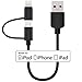 Apple MFi Certified Lightning Cable - Skiva USBLink Duo Short 2-in-1 Sync and Charge Cable (6