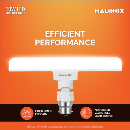 Halonix 10 Watts B22d LED bulb tube Light Cool White, Pack of 1, T-bulb 2