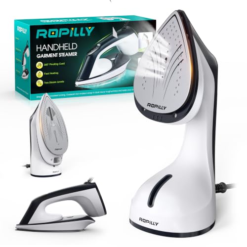Ropilly Garment Steamer & Iron 2-in-1 1600 W, Removable Ceramic Sole, Vertical Steamer and Horizontal Ironing, Quick Conversion, Automatic Shutdown, Self-Cleaning