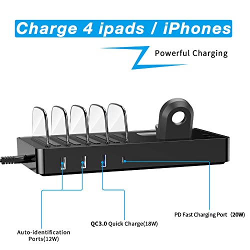 KKM 7 in 1 Charging Station for Multiple Devices, 40W Charging Dock