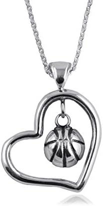 Open Heart Basketball .925 Sterling Silver Necklace