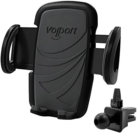 Universal Car Vent Mount, VOLPORT 360 Rotating Air Vent Clip Phone Holder with One Hand Operation Compatible iPhone 11 Pro XS MAX XR X Samsung Galaxy S10 S9 S8 Note 10 Note9 Note8 Google Pixel LG