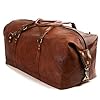 NAMA-James-Weekender-Echtes-Leder-Reisetasche-Vintage-Retro-Sporttasche-60-cm-45-Liter-fuer-Damen-und-Herren-Duffle-Bag-Schultertasche-Naturleder-Braun
