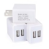 Wall Charger, HUHUTA 2.1A Dual USB Charger Plug Fast Charging Portable Power Adapter for iPhone iPod iPad, Compact Samsung Galaxy Note LG Nexus and more USB 2.0 Port