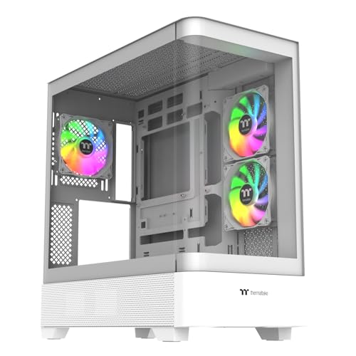 Thermaltake View 290; Mid Tower; 3x120mm ARGB Lite Fans Included; 360mm Radiator Support; 450mm GPU Clearance; Hidden Connector Support; Rotatable PCIe Slots;200mm PSU Clearance;Snow;CA-11G-00M6WN-00