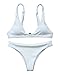 BOLLORY Women's 2pcs V Neck Bathing Suit Strap Bikini Padded Top Brazilian Bottom Swimsuit Set