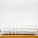 Bare Cotton Luxury Hotel & Spa Towel, 100% Genuine Turkish Cotton Hand Towels, Striped, White, Set of 6