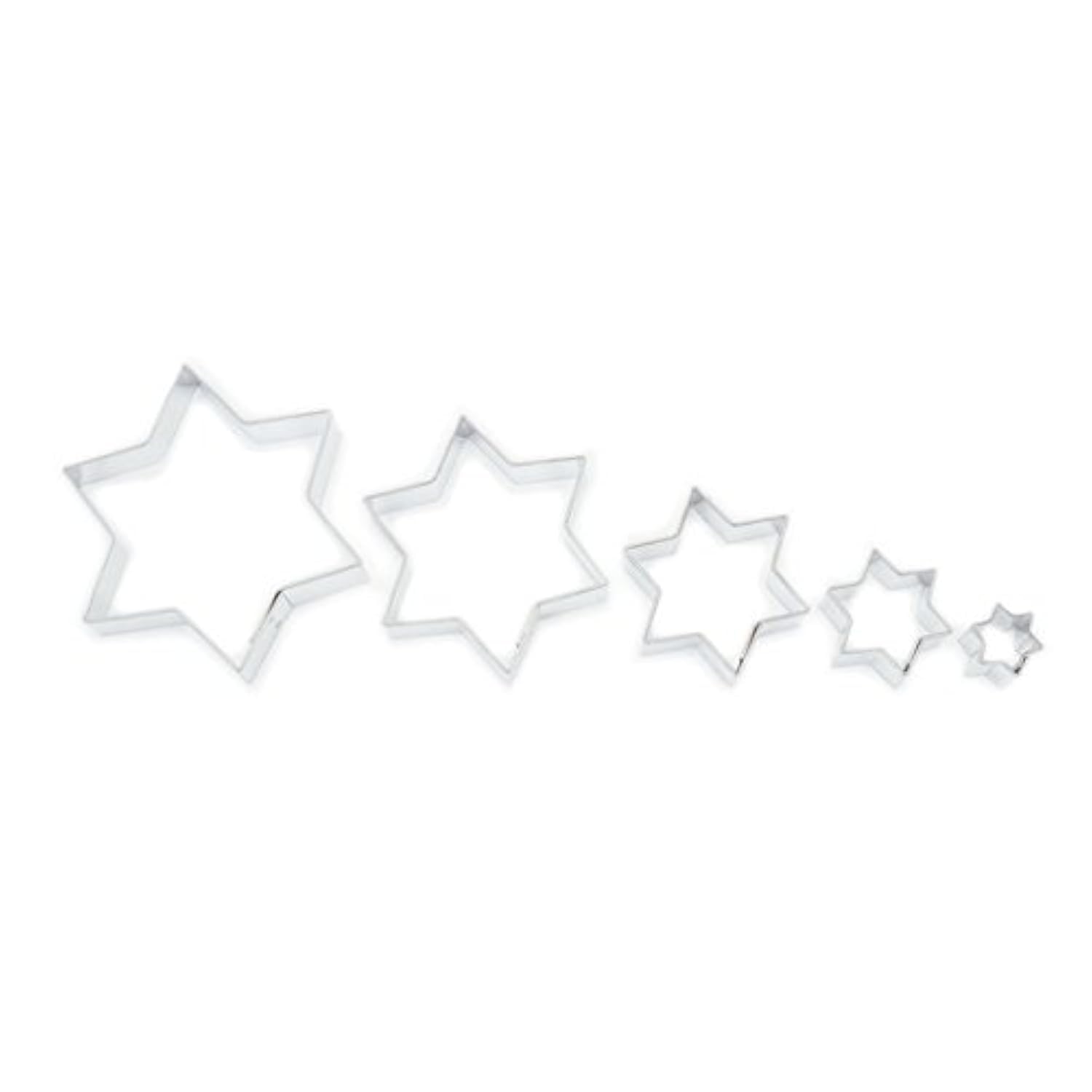 Stainless Steel Cookie Cutter Set of 5 Stars 1.7-7.8 cm