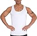 LISH Men's Slimming Light Compression Tank Top Shirt - Sleeveless Body Shaper Shirt for Weight Loss (White, XL)