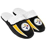 2013 NFL Football Mens Team Logo Sherpa Slippers (Pittsburgh Steelers, Large 11-12)