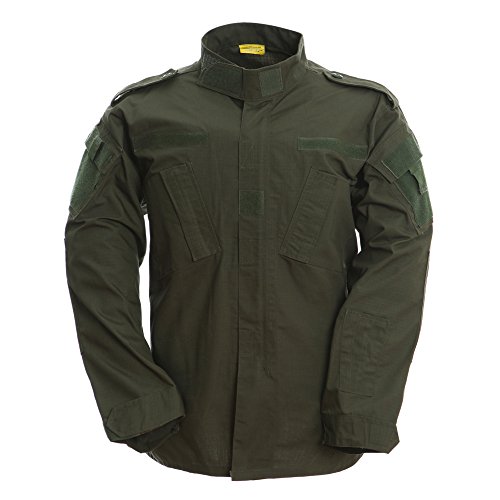 TACVASEN Men s Army Green Tactical Army Military Uniform Warm Combat Shirt Top Jacket Blouse L