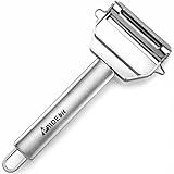 Pridebit Julienne & Vegetable Peeler/Cutter/Slicer: Premium Quality Stainless Steel, Dual Blade with Cleaning Brush & Dishwasher-Safe