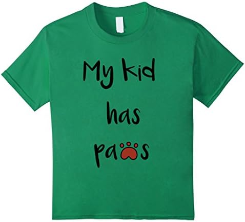 unisex-child My Kid has Paws 4 Kelly Green