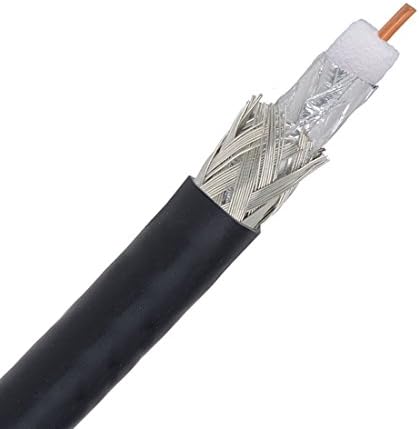 150 Ft Pro Brand RG6 Coax Cable Black Solid Copper Center Conductor Digital 2.25 GHz Satellite HDTV Dish 75 Ohm Shielded Braided Satellite Dish Off-Air HDTV Aerial Antenna Video Jumper Signal