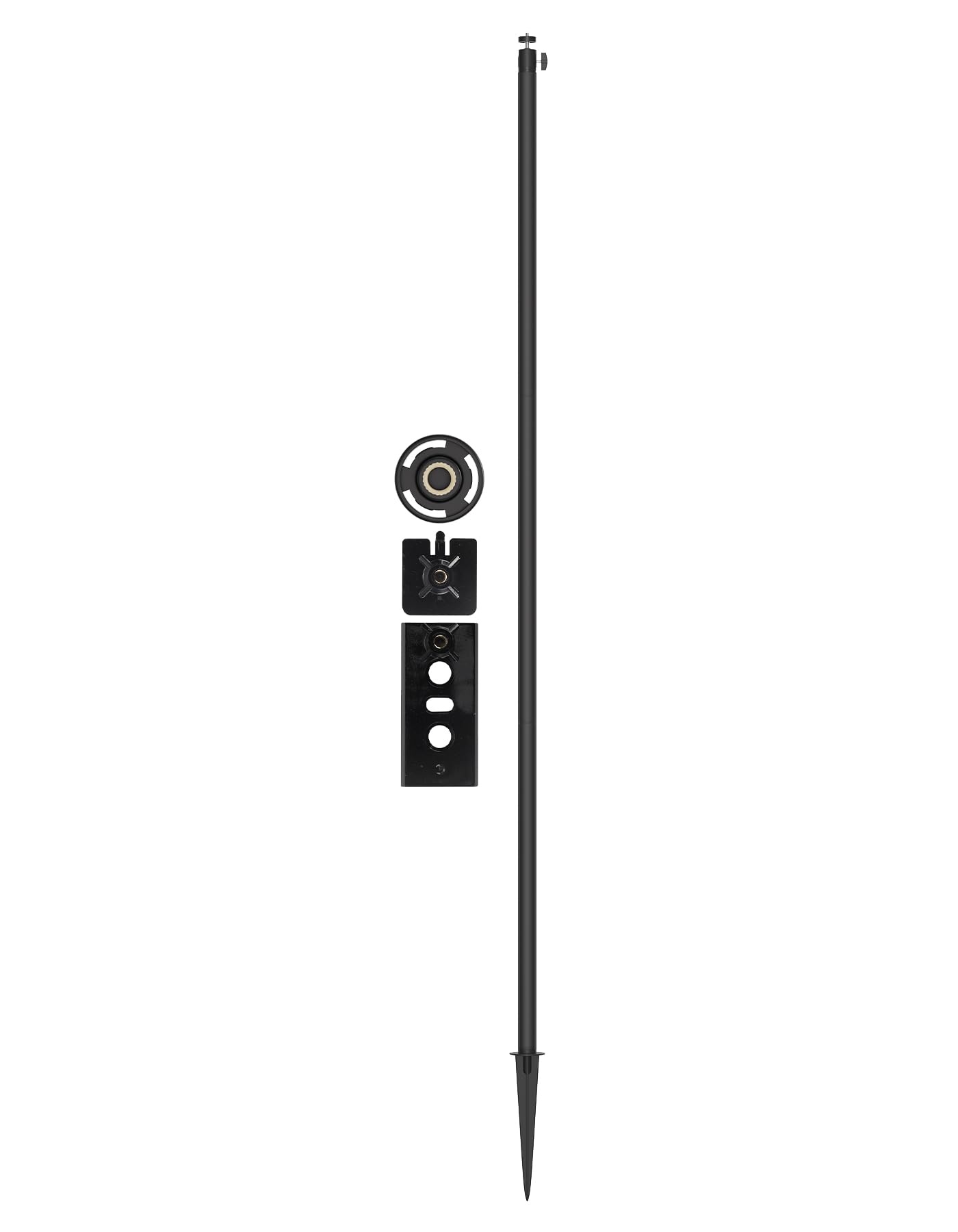 Photo 1 of Adjustable Security Camera Ground Stake Mount 16"-48" Height, 360° Swivel, Compatible with Ring, Blink, Arlo, Eufy, Wyze, Google Nest, SimpliSafe (Black)