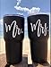 The Navy Knot Mr and Mrs Wine Tumbler Set - Stainless Steel Insulated Tumblers w/Lids - Stemless Wine Glass & Coffee Cup - Gifts for Mom, Dad, Traveler (2 Black, 30 Oz)