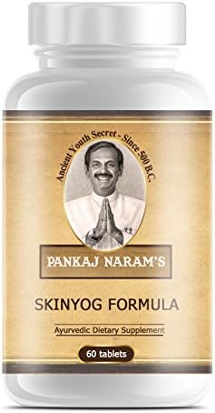 Ayurvedic Healthy Skin Yog Formula by Pankaj Naram - 60 Vegetarian / Vegan Tablets - Made in India - For Better Skin - Reduce Cell Aging - Against Eczema, Acne and Skin Rashes - 1 Month Supply