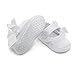 Delebao Baby Girl Infant Baptism Dance Ballerina Slippers with Bow Ribbon