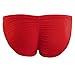 FEESHOW Men's Silky Bikini Briefs Bulge Pouch Underwear Swimwear Ruched Back (Red, one Size)