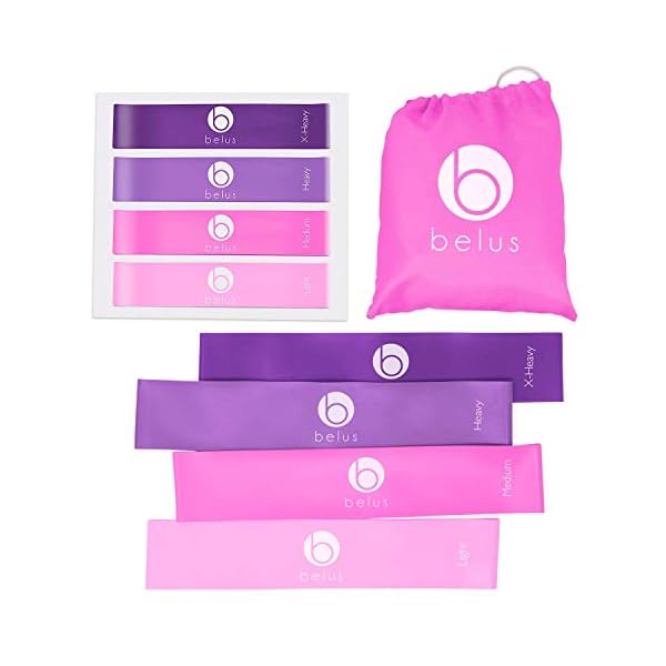 Belus Premium Resistance Bands Set for Women with Carry Bag. Female Fitness and Workout Equipment. 4 Resistance Band Set…