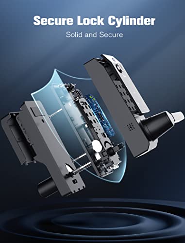 Smart Lock, 3-in-1 Camera+Doorbell+Fingerprint Keyless Entry Door Lock, WiFi Door Lock with Handle, App Control, Anti-Peeping, Auto Lock, IP65 Weatherproof, 3D Biometric Fingerprint for Front Door