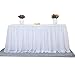 Suppromo 14ft White Tulle Table Skirt Tutu Table Skirt Tablecloth Decorations for Rectangle or Round Tables for Birthday Party Baby Shower Wedding Buffet Banquet Decoration(L14(ft)*H 30in)