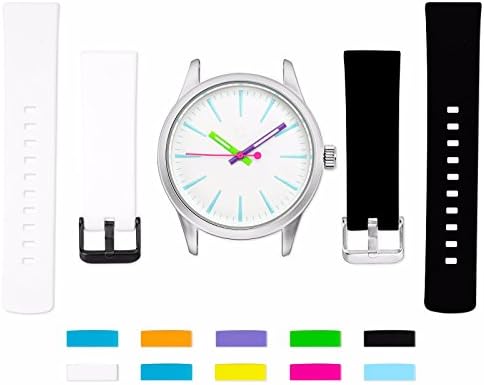 DWATCH Womens Unisex Quartz Wrist Watch Gel Jelly Interchangeable DRC Silicone Rubber Band Set 45mm
