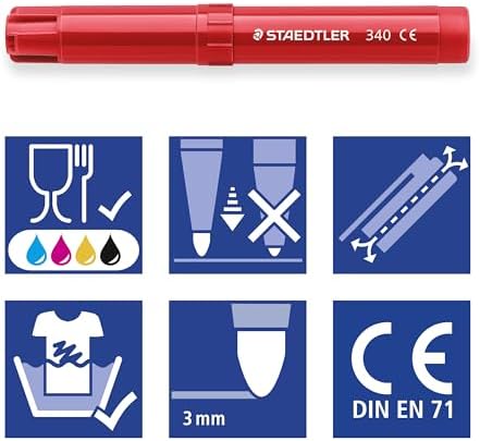Noris 340 Jumbo - Marcador para mãos de crianças pequenas, estojo de cartão com 6 marcadores Jumbo em várias cores, 340 C6