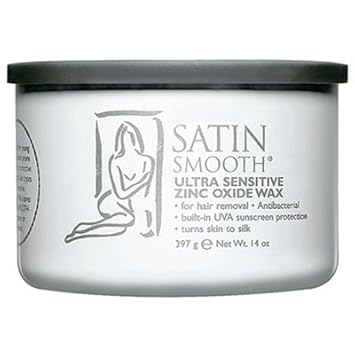 Wax Zinc Satin Smooth Ultra Sensitive Zinc Oxide Epilating Wax- For Hair Removal 14oz
