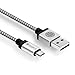 USB Cable, iOrange-E 6.6ft (2M) Braided Micro USB to USB Cable, Quick Charge and High Speed Data Sync for Android, Samsung Galaxy, HTC, Nokia and More, Silver