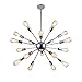 mirrea Vintage Metal Large Dimmable Sputnik Chandelier with 18 Lights Chromed Finish