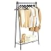 SONGMICS Clothes Rack with Iron Structure, Garment Rack with Hanging Rail, Bottom Shelf, Simple Look, for Bedroom Entrance Attic Basement, 36.4 x 13.2 x 60.2 Inches, Matte Black