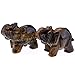 Jovivi Natural Tiger Eye Carved Gemstones Elephant Crystal Figurine 2'' Room Decoration, with Gift Box (Tiger Eye)