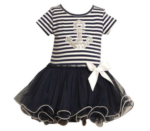 Bonnie Baby Baby Girls' Striped Anchor Tutu Dress