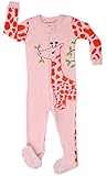 Elowel Baby Girls Footed Giraffe Pajama Sleeper 100% Cotton (Size 6M-5Years)