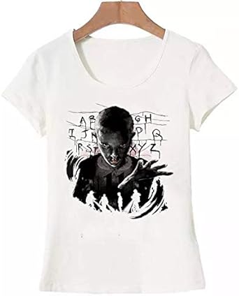 Camiseta Blanca Unisex Stranger Things Netflix Once Will Joyce Byers Demogorgon Eleven Harajuku Manga Corta Bulbos Halloween Upside Down TAMAÑO M: Amazon.es: Ropa y accesorios