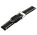 Black 20mm Genuine Leather Wristwatch Watch Band Oil Tan Vintage Watchband for Men with Stainless Buckle