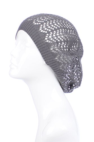 AN Beanie for Women Flattering Dark Gray Net Style Lightweight Summer Hat